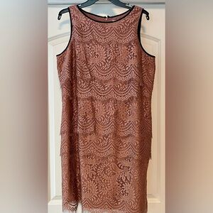 Size 12 LOFT dusty pink with black trim.